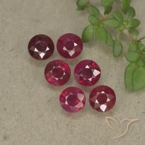 Gemas de Rubí Rojo oscuro natural de 1.50 ct, Redondo, VS-SI