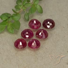 Gemas de Rubí Rojo oscuro natural de 1.50 ct, Redondo, VS-SI