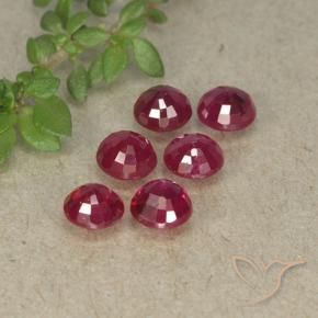 Gemas de Rubí Rojo vino natural de 1.55 ct, Redondo, VS-SI