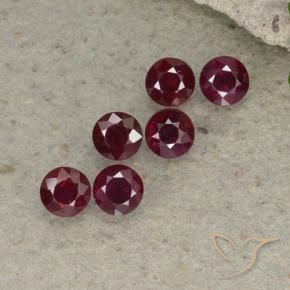 Gemas de Rubí Rojo oscuro natural de 1.85 ct, Redondo, VS-SI