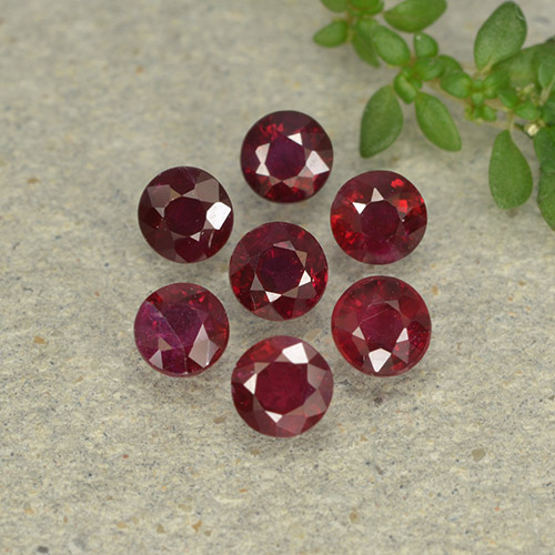 Gemas de rubí rojo sangre natural de 1,68 ct, corte redondo, VS-SI