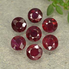 Gemas de rubí rojo sangre natural de 1,68 ct, corte redondo, VS-SI