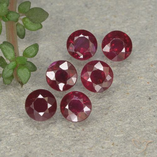 1.50ctw Natural Rojo claro Rubí, Redondo, VS-SI