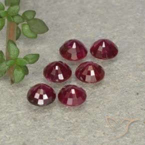Gemas de Rubí Rojo claro natural de 1.50 ct, Redondo, VS-SI