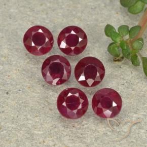 Gemas de Rubí Rojo vino natural de 1.56 ct, Redondo, VS-SI