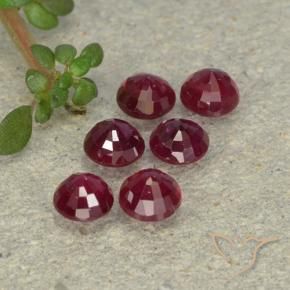 Gemas de Rubí Rojo vino natural de 1.56 ct, Redondo, VS-SI