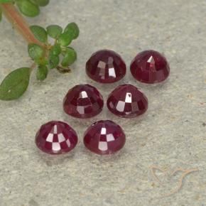Gemas de Rubí Rojo medio natural de 1.52 ct, Redondo, VS-SI