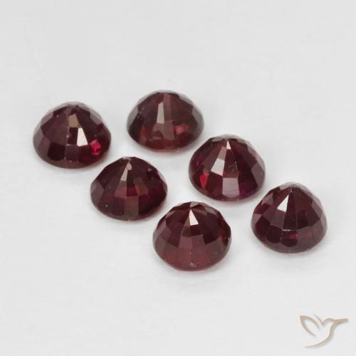 Gemas de Rubí Rojo vino natural de 1.79 ct, Redondo, VS-SI