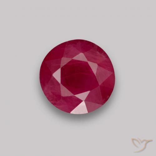 0.94ct Natural Rojo oscuro Rubí, Redondo, VS-SI