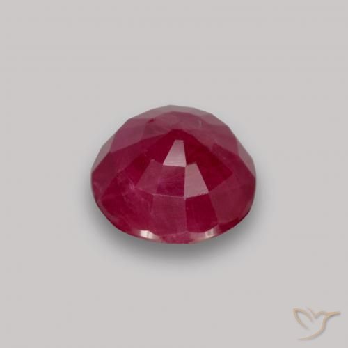 Rubí Rojo oscuro natural de 0.94 ct, Redondo, VS-SI