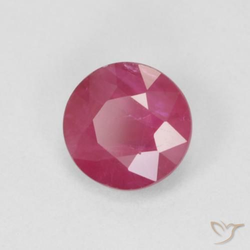 Rubí Rojo rosado natural de 0.84 ct, Redondo, VS-SI