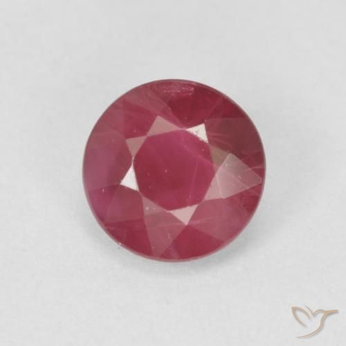 0.76ct Natural Rojo rosado Rubí, Redondo, VS-SI