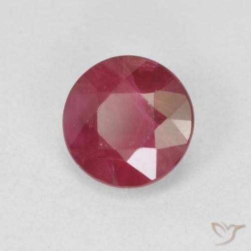 Rubí Rojo rosado natural de 0.76 ct, Redondo, VS-SI