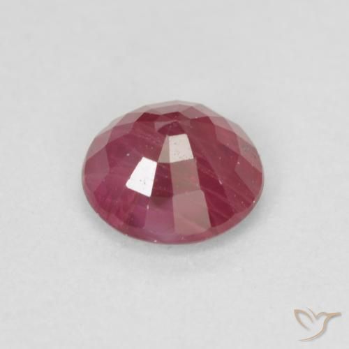 Rubí Rojo rosado natural de 0.76 ct, Redondo, VS-SI