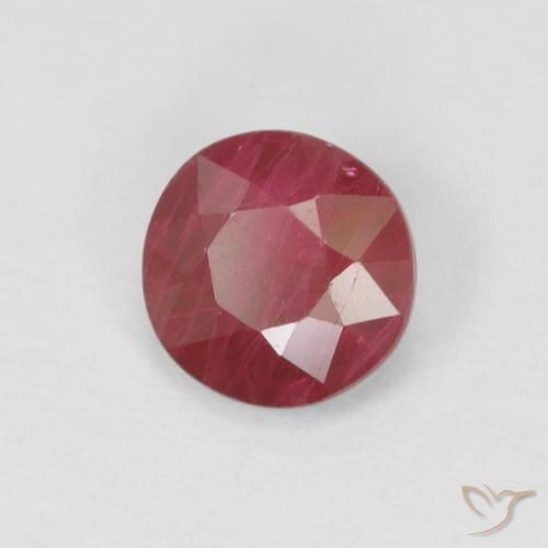 Rubí Rojo medio natural de 0.87 ct, Redondo, VS-SI
