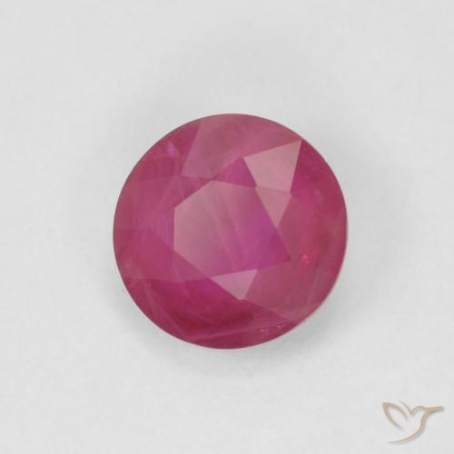 Rubí Rosado rojizo natural de 0.82 ct, Redondo, VS-SI
