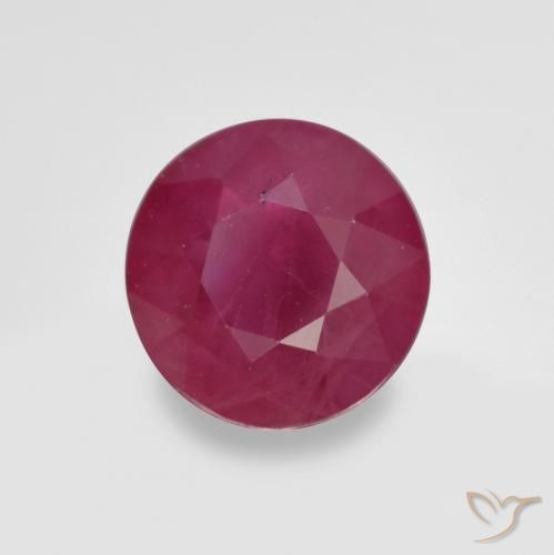 Rubí Rojo medio natural de 1.12 ct, Redondo, VS-SI