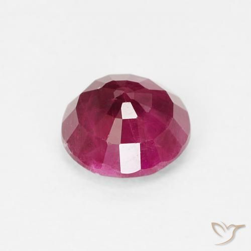 Rubí Rojo rosado natural de 0.80 ct, Redondo, VS-SI