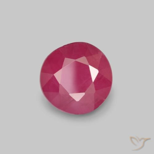 Rubí Rojo rosado natural de 0.77 ct, Redondo, VS-SI