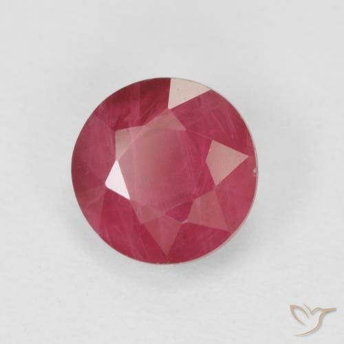Rubí Rojo medio natural de 1.05 ct, Redondo, VS-SI