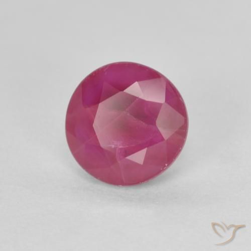 Rubí Rosado rojizo natural de 0.71 ct, Redondo, VS-SI