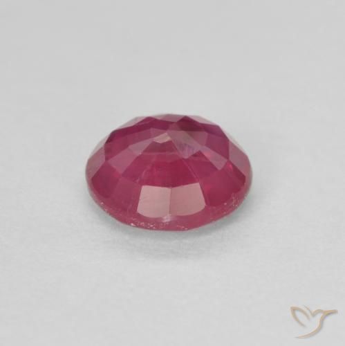 Rubí Rosado rojizo natural de 0.71 ct, Redondo, VS-SI