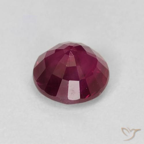 Rubí Rojo medio natural de 0.97 ct, Redondo, VS-SI