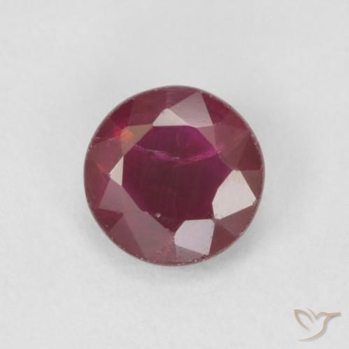 0.40ct Natural Rojo oscuro Rubí, Redondo, VS-SI