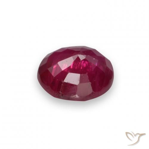 Rubí Rojo oscuro medio natural de 0.73 ct, Redondo, VS-SI