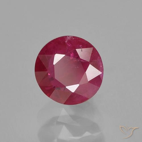Rubí Rojo rosado natural de 0.98 ct, Redondo, VS-SI