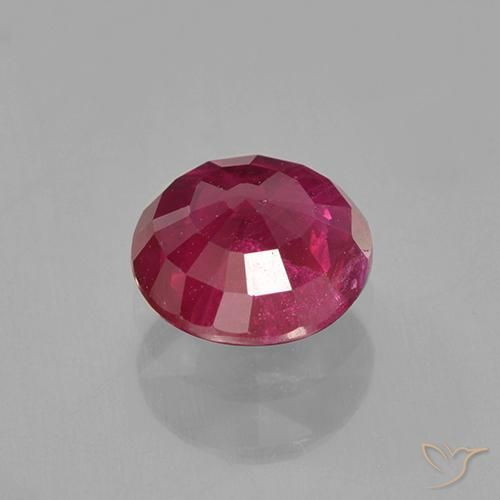 Rubí Rojo rosado natural de 0.98 ct, Redondo, VS-SI