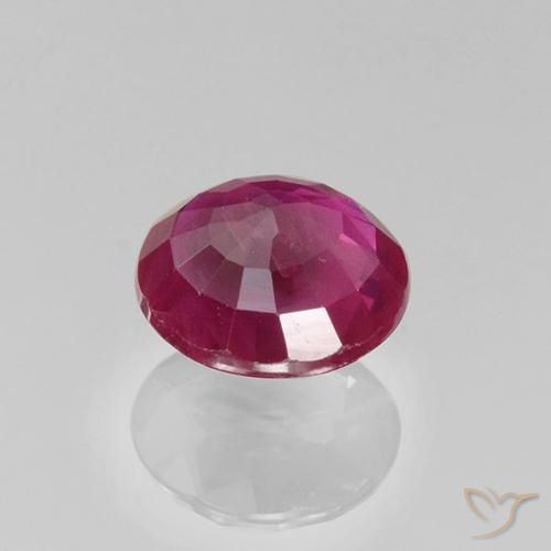 Rubí Rojo oscuro natural de 0.70 ct, Redondo, VS-SI