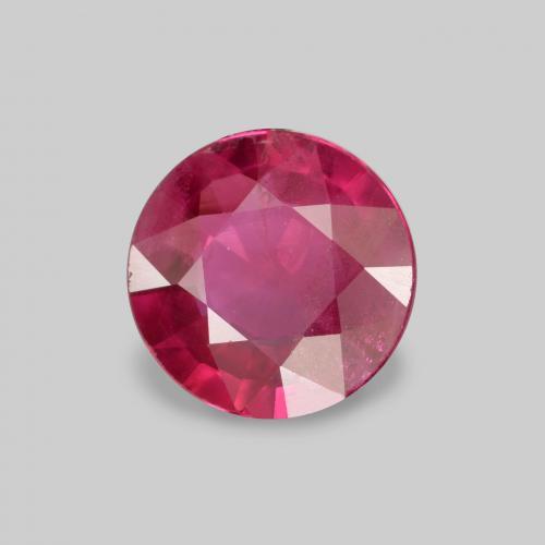 Rubí Rojo claro natural de 0.75 ct, Corte Redondo, VS-SI