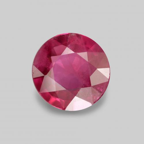 Rubí Rojo claro natural de 0.75 ct, Corte Redondo, VS-SI