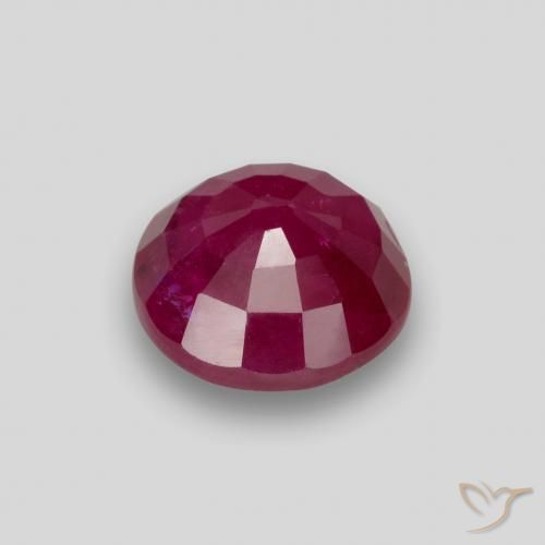 Rubí Rosado rojizo natural de 0.90 ct, Redondo, VS-SI
