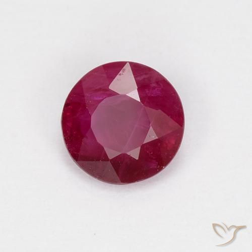 Rubí Rojo medio natural de 0.72 ct, Redondo, VS-SI