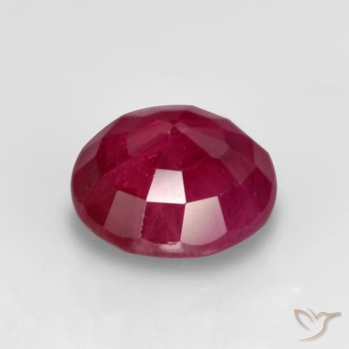Rubí Rojo oscuro natural de 0.92 ct, Redondo, VS-SI