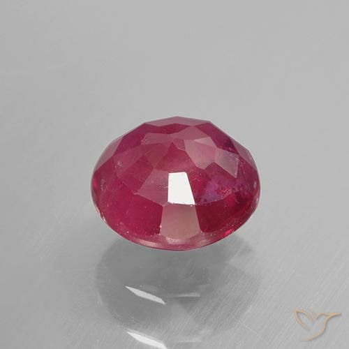 Rubí Rojo medio natural de 0.96 ct, Redondo, VS-SI