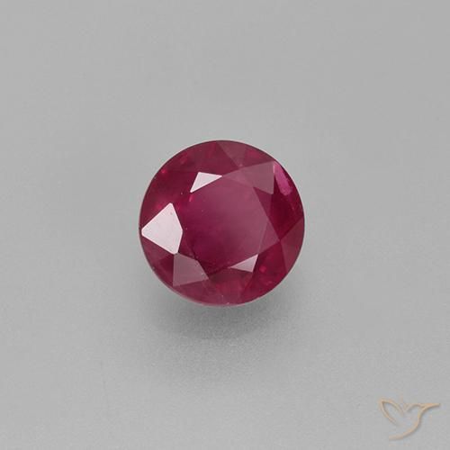 Rubí Rojo rosado natural de 0.82 ct, Redondo, VS-SI