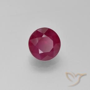 Rubí Rojo medio natural de 1.11 ct, Redondo, VS-SI