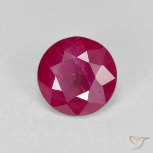 Rubí Rojo rosado natural de 0.74 ct, Redondo, VS-SI