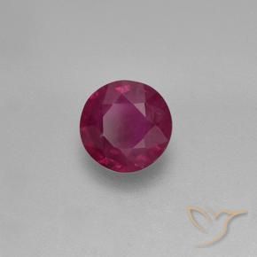 Rubí Rojo oscuro natural de 0.73 ct, Redondo, VS-SI