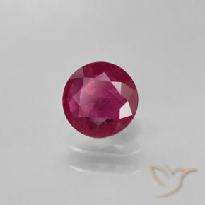 Rubí Rojo rosado natural de 0.63 ct, Redondo, VS-SI