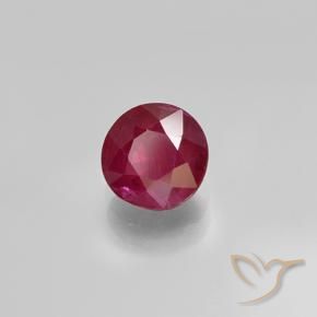 Rubí Rosado rojizo intenso natural de 0.79 ct, Redondo, VS-SI