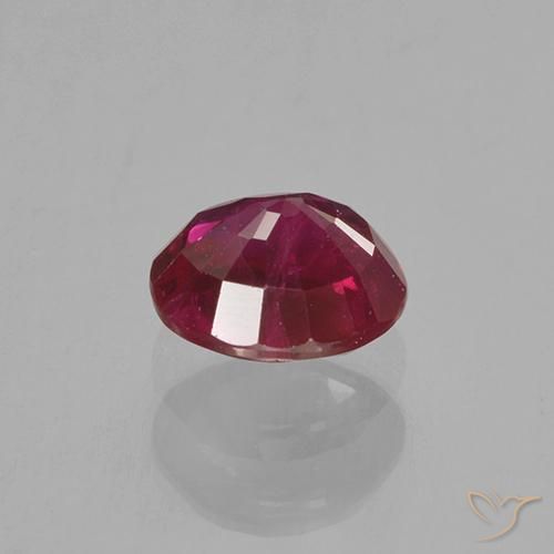 Rubí Rojo oscuro medio natural de 0.80 ct, Redondo, VS-SI