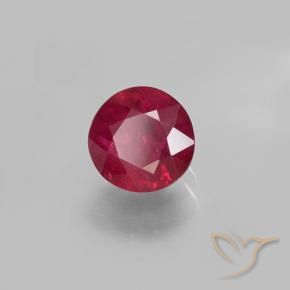 Rubí Rojo medio natural de 0.71 ct, Redondo, VS-SI