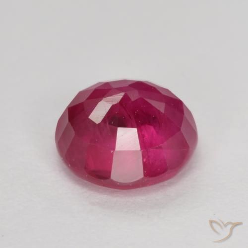Rubí Rosado rojizo natural de 0.80 ct, Redondo, VS-SI