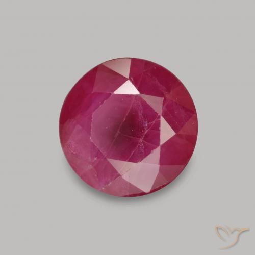 Rubí Rojo medio natural de 1.10 ct, Redondo, VS-SI