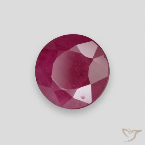Rubí Rojo rosado natural de 1.07 ct, Redondo, VS-SI
