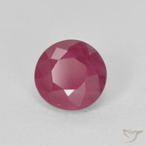 Rubí Rojo rosado natural de 0.60 ct, Redondo, VS-SI